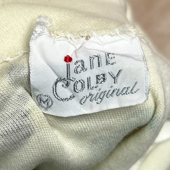 Vintage 70s Jane Colby Floral Folk Art Shirt Top Bohemian Peasant Mod Midcentury - Picture 3 of 10